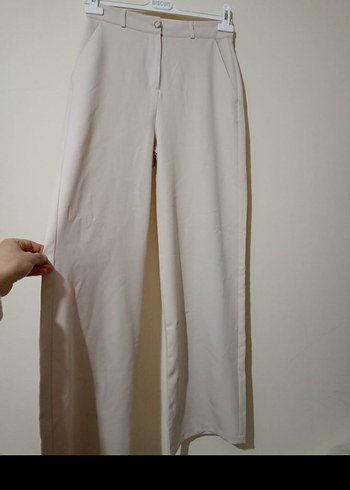 Beyaz Pamuklu Kadın Kumaş Pantolon - Görsel 14