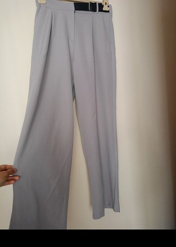 Beyaz Pamuklu Kadın Kumaş Pantolon - Görsel 4