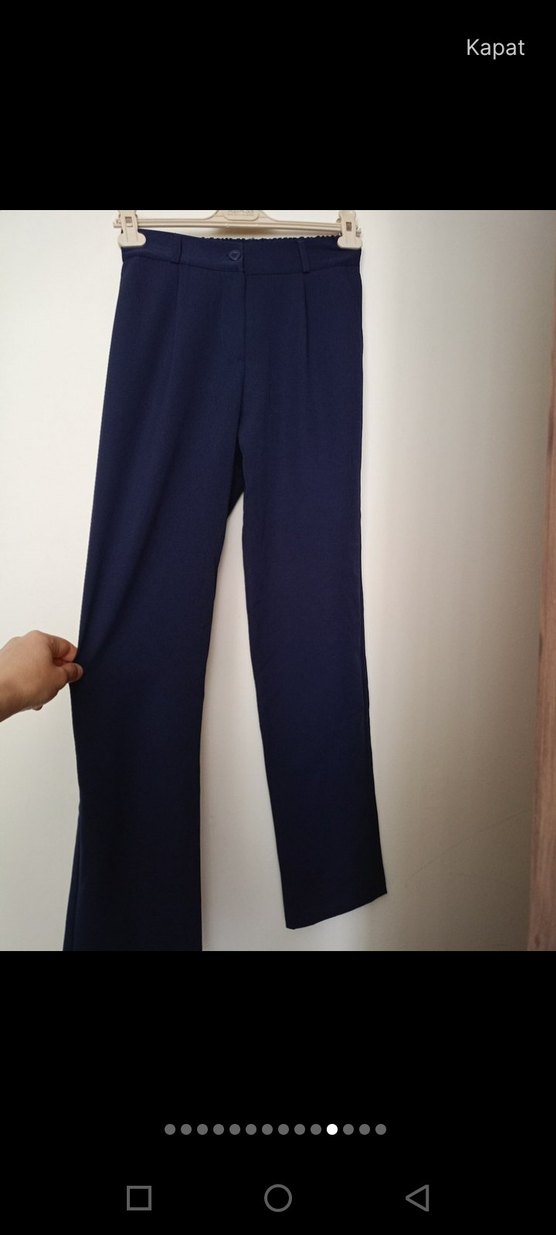 Beyaz Pamuklu Kadın Kumaş Pantolon - Görsel 5