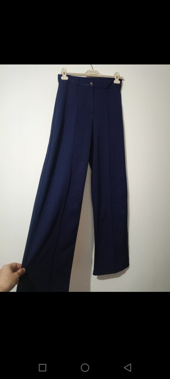 Beyaz Pamuklu Kadın Kumaş Pantolon - Görsel 2