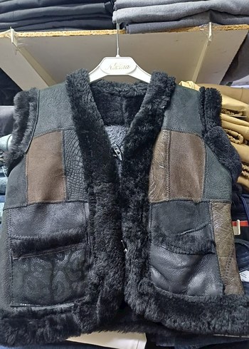 Standart Beden Beden erkek çocuk gerçek deri yelek