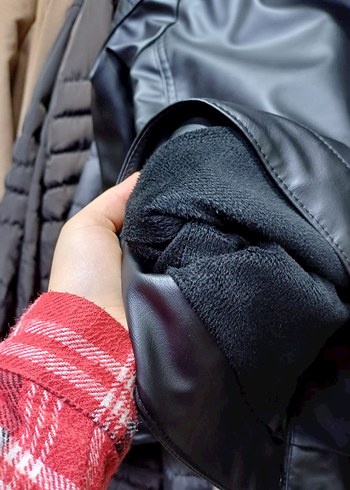 Erkek kapşonlu deri ceket - Görsel 7