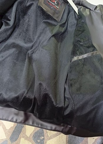 Erkek kapşonlu deri ceket - Görsel 6