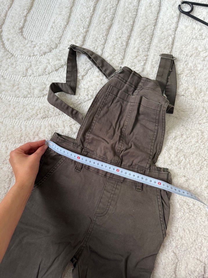 Kadın haki kısa tulum - Görsel 4