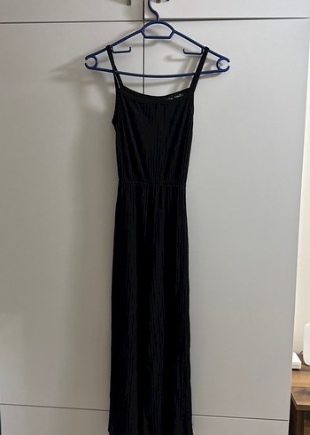 Kadın Siyah Pilili Uzun Tulum - Görsel 2