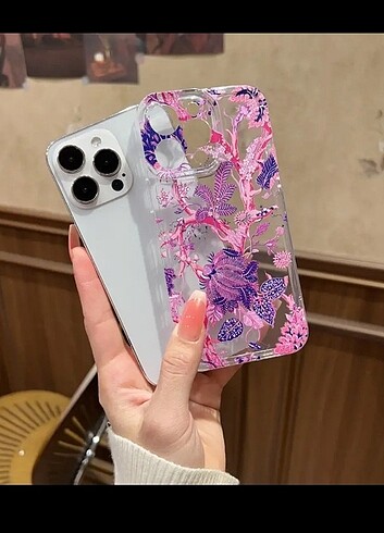 Iphone 12 Pro Max şeffaf desenli telefon kılıfı