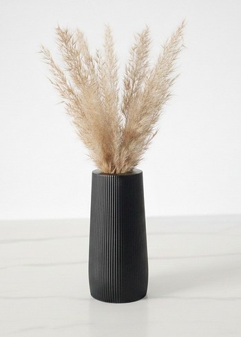 Siyah Gold Detaylı Çizgili 3'lü Vazo ve Tepsi Epoksi Seti - Görsel 4