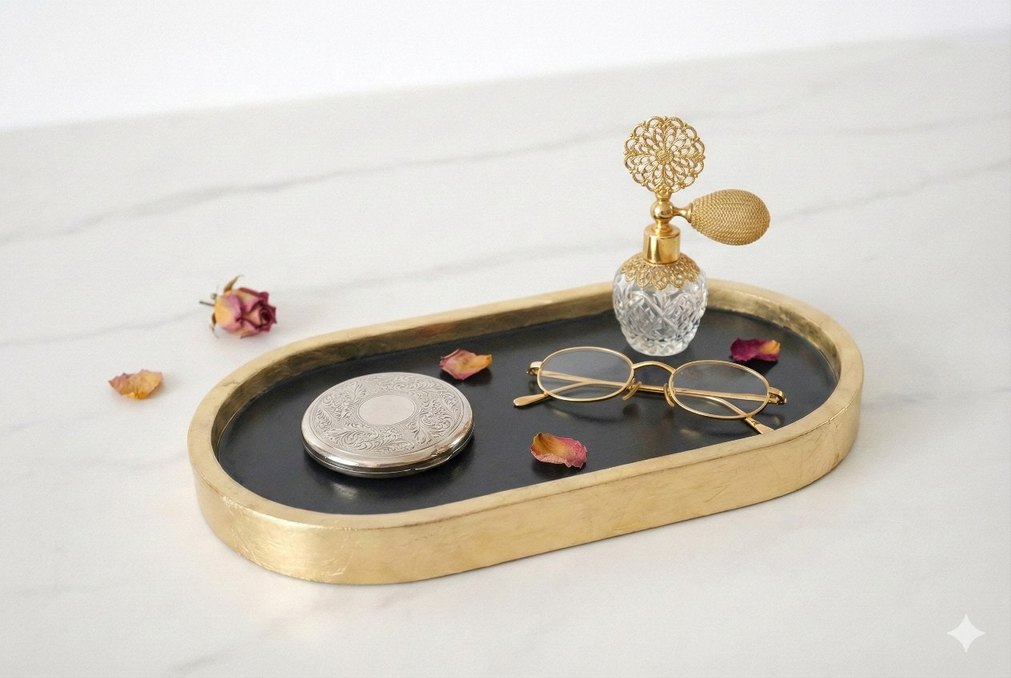 Altın Renkli Makyaj Düzenleyici Tepsi - Görsel 4