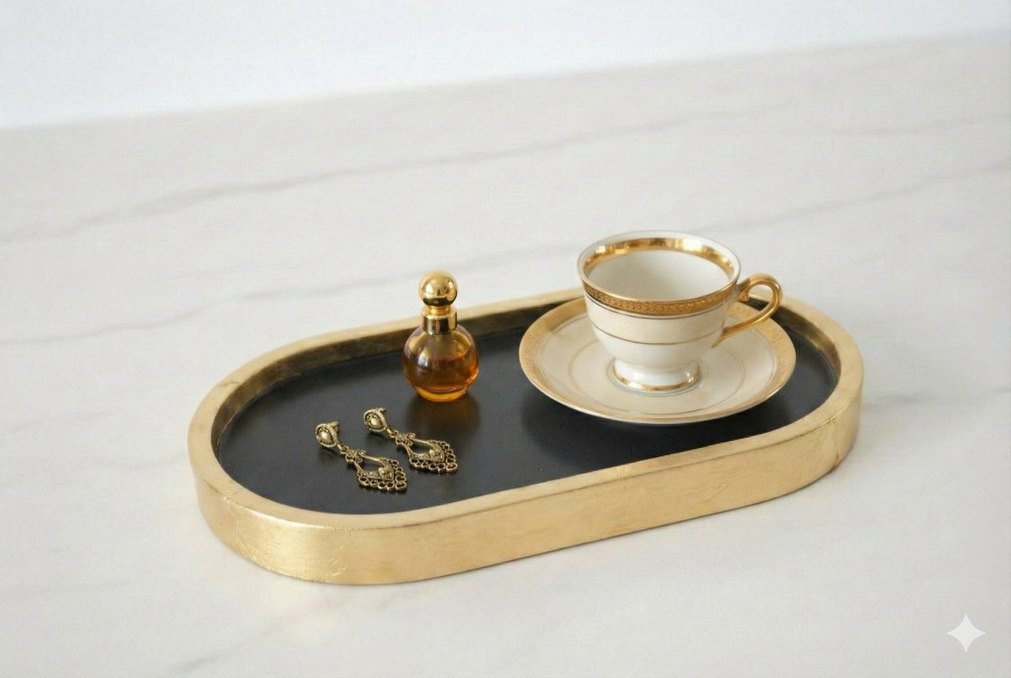 Altın Renkli Makyaj Düzenleyici Tepsi - Görsel 3