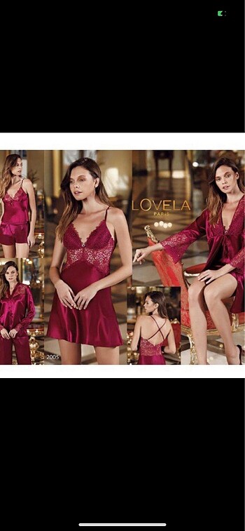 Lovela XL Saten Gecelik Takımı / Seti