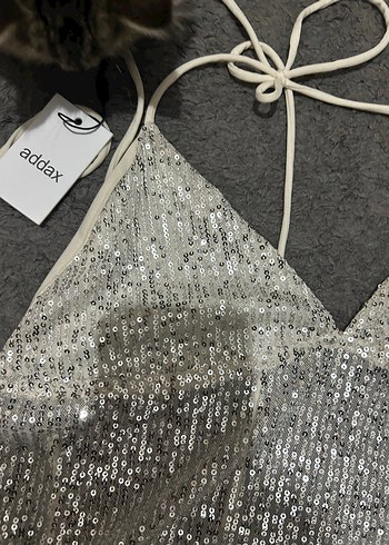 Gri İşlemeli Mini Bralet - Görsel 2