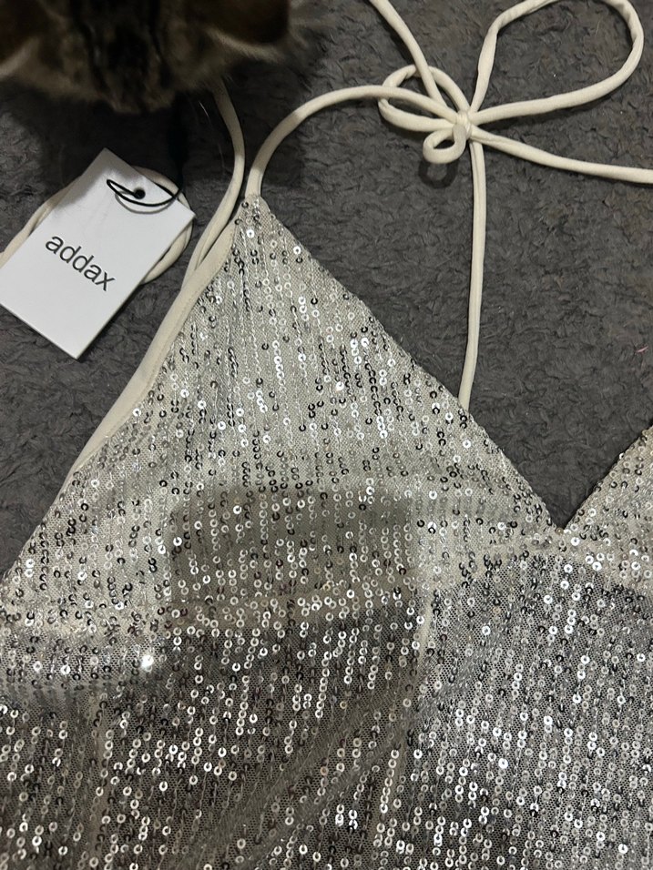 Gri İşlemeli Mini Bralet - Görsel 2