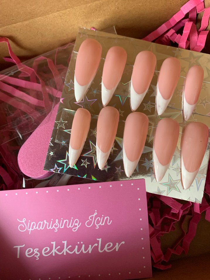 Beyaz Fransız Takma Tırnak Seti - Görsel 3