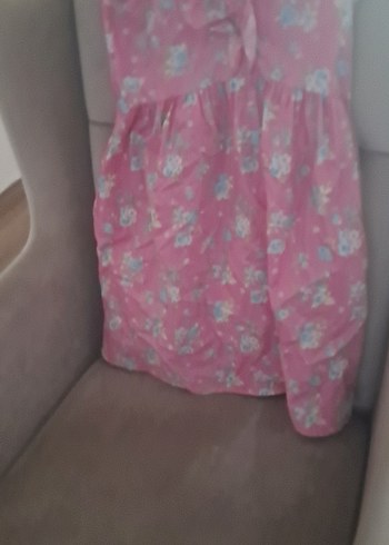 Pembe Kız Midi Elbise Fırfırlı