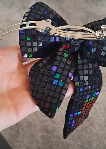 Beden çeşitli Renk Nakışlı Çok Renkli Gotik Fiyonk Saç Aksesuarı