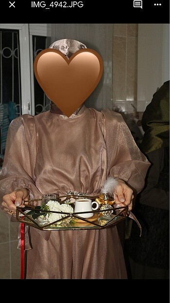 38 Beden camel Renk Abiye