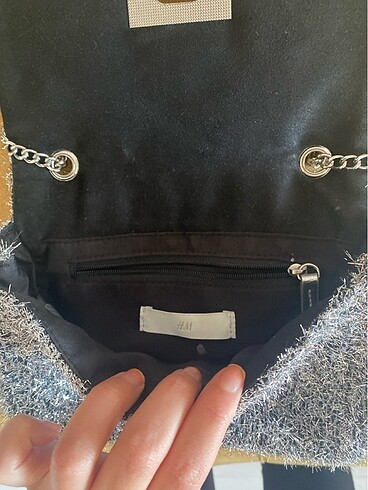 Beden gri Renk Pullu simli H&M çanta