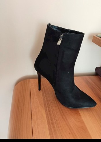 Diğer Siyah Suet Stiletto Topuklu Kadin Bot