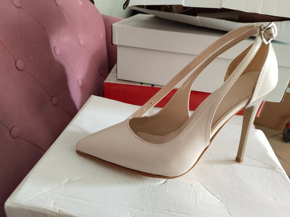 Bej Topuklu Stiletto Kadın Ayakkabı - Görsel 3