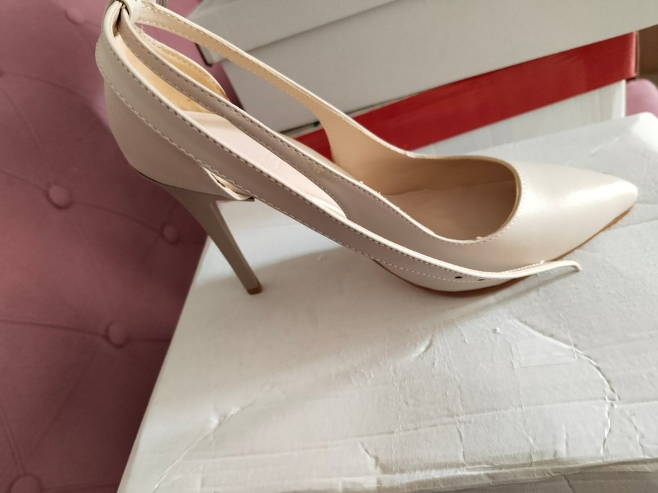 Bej Topuklu Stiletto Kadın Ayakkabı - Görsel 2