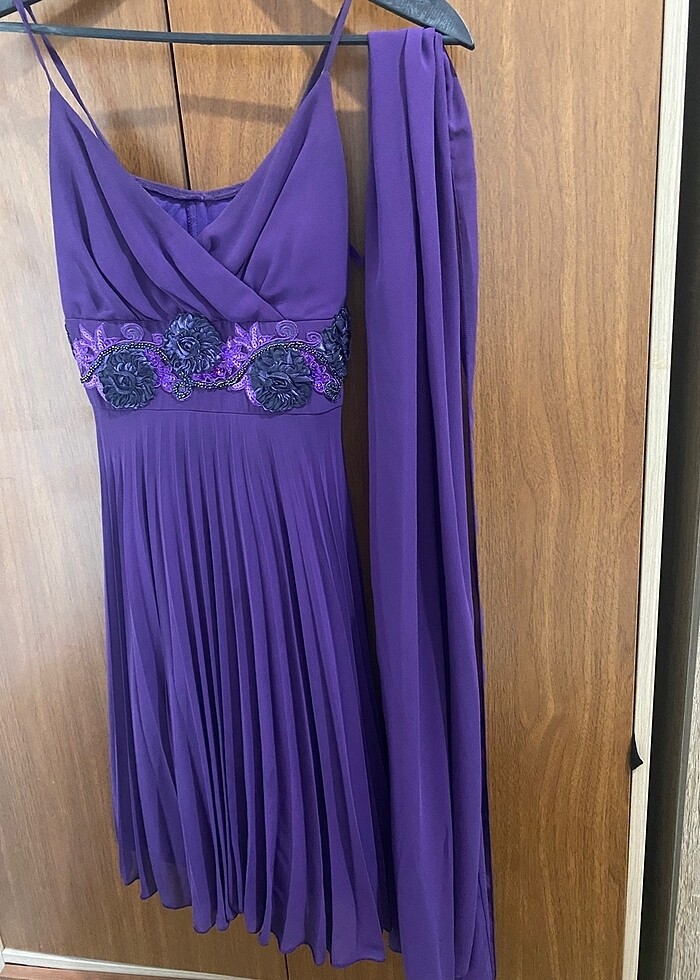 Mor abiye elbise - Görsel 4