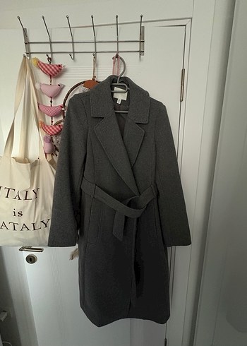 34 Beden H&M Gri Kuşaklı Kaban