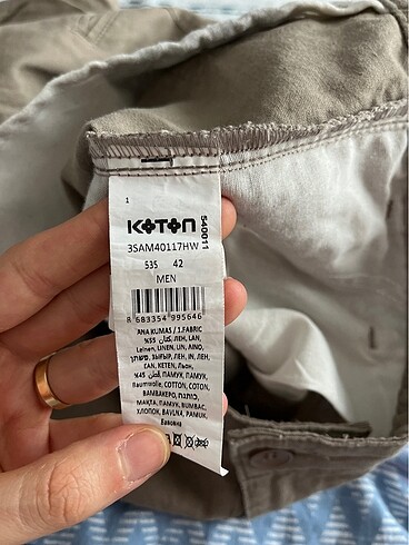 42 Beden camel Renk Koton keten şort