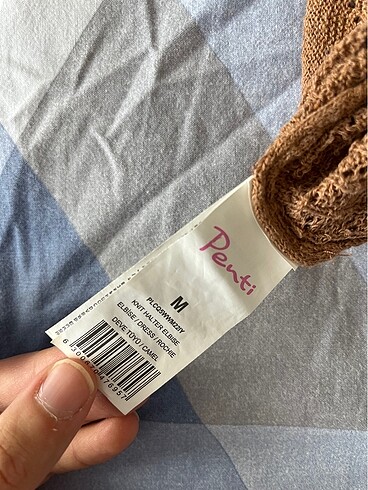 m Beden camel Renk Penti Halter Yaka Plaj Elbisesi