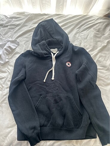 Converse siyah kapüşonlu sweatshirt