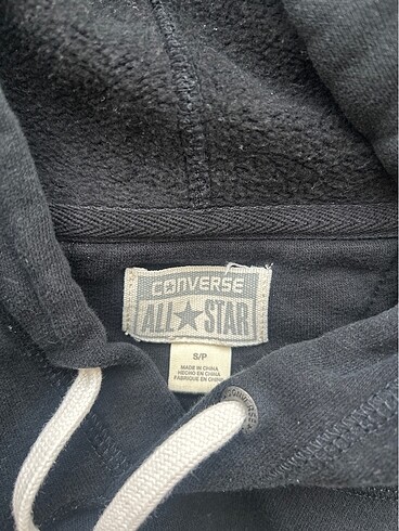 Converse Converse siyah kapüşonlu sweatshirt
