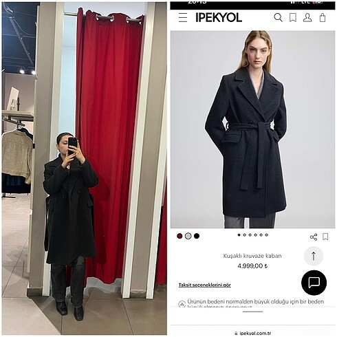 İPEKYOL yeni sezon etiketli kaban