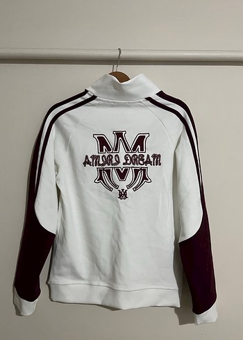 Kadın Beyaz Yarım Fermuarlı Sweatshirt - Görsel 2