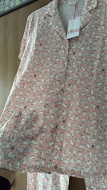 m Beden Pembe pijama takımı