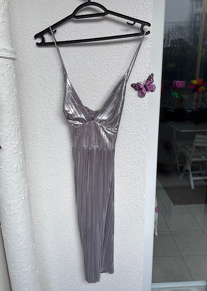 #zara #gümüş #renkli #elbise - Görsel 3