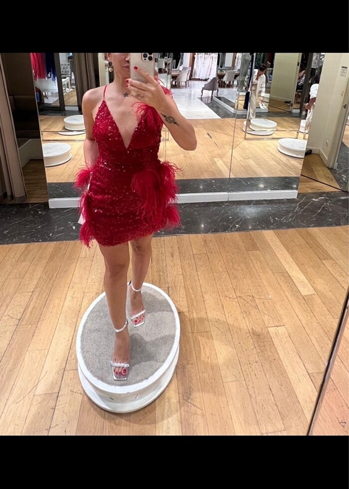 #alfabeta #kırmızı #mini #elbise - Görsel 2