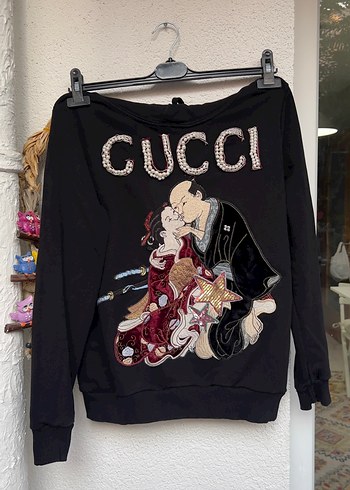 Siyah Kapüşonlu Kadın Sweatshirt - Görsel 4