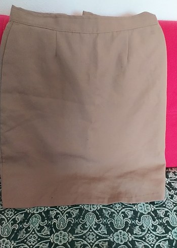 Bej Kadın Midi Kalem Etek - Görsel 2