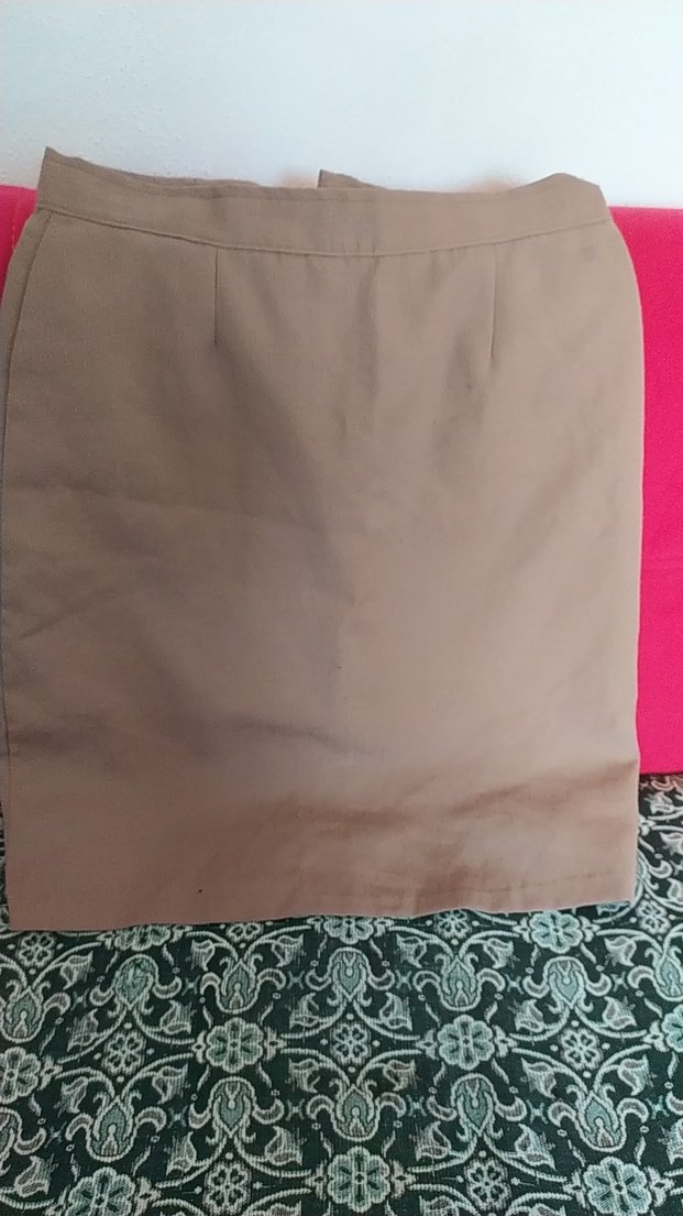 Bej Kadın Midi Kalem Etek - Görsel 2