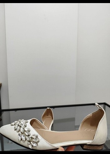 Beyaz taşlı babet  - Görsel 2