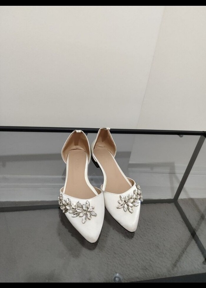 Beyaz taşlı babet  - Görsel 4