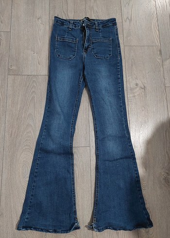 Kadın İspanyol Paça Jean - Görsel 2