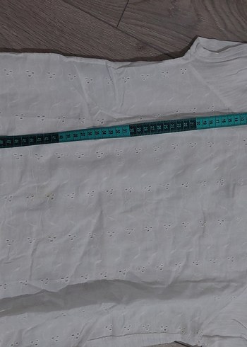 Beyaz Kısa Kollu Salaş Bluz - Görsel 2