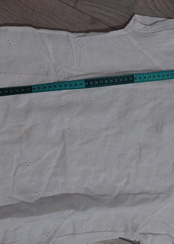 Beyaz Kısa Kollu Salaş Bluz - Görsel 7