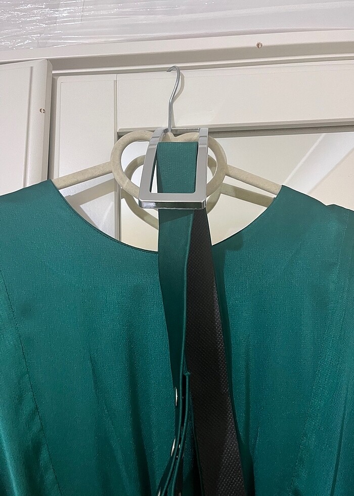 Saten kadın tesettür elbise düğün vs - Görsel 5