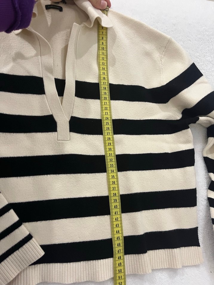 Massimo dutti çizgili Kadın Kazak - Görsel 2