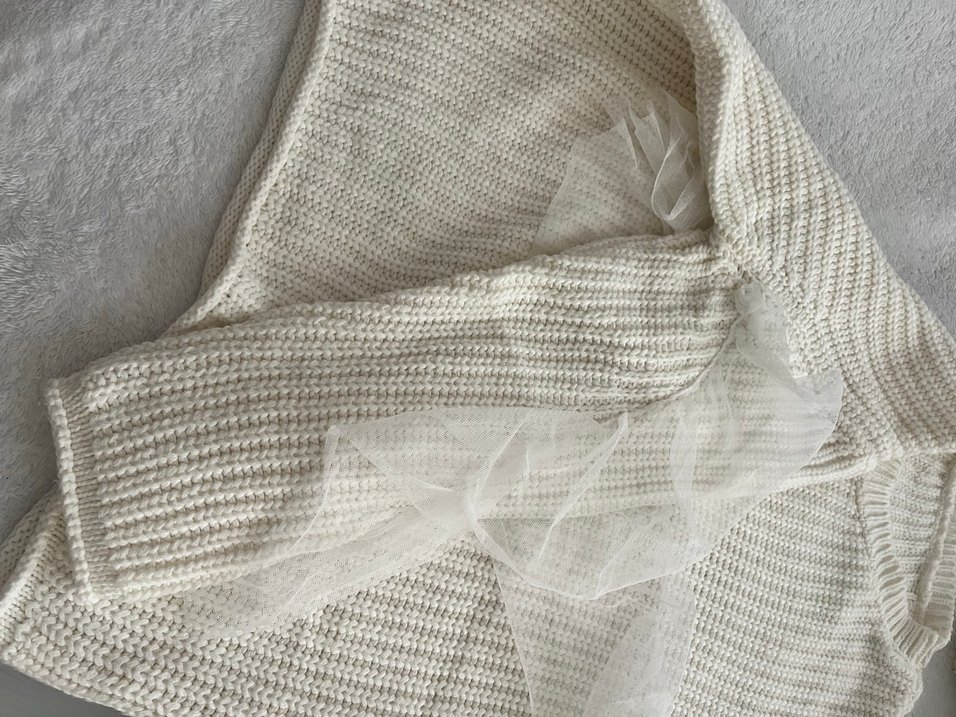 Beyaz Örgü Kadın Kazak - Görsel 4