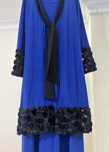 Tuğra uzun kollu mavi elbise - Görsel 4