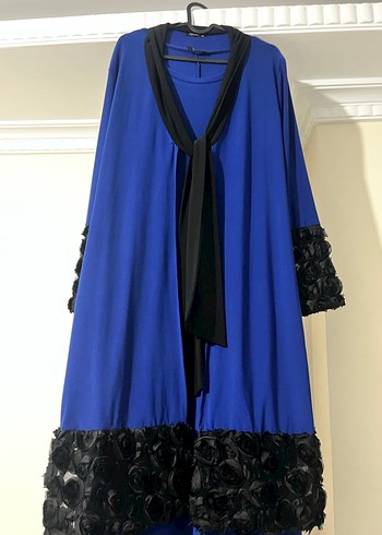 Tuğra uzun kollu mavi elbise - Görsel 2