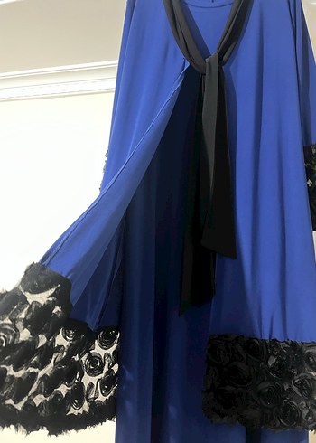 Tuğra uzun kollu mavi elbise - Görsel 3