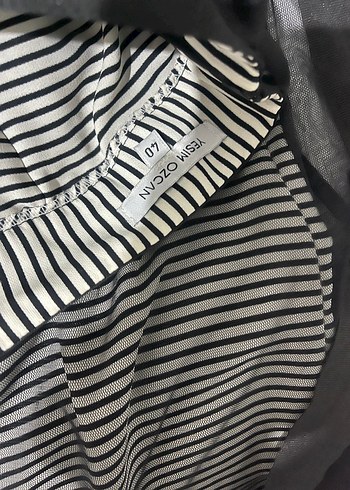 Çizgili Pilili Siyah Uzun Etek - Görsel 5